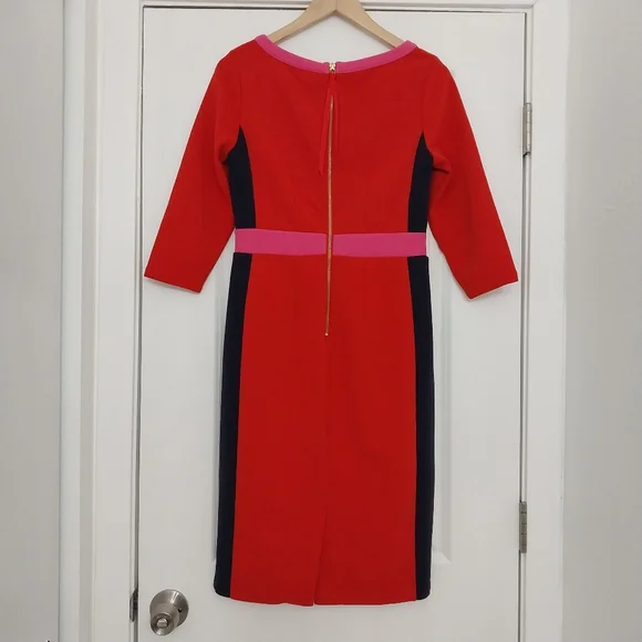 Boden Red and Pink Colorblock Dress - Picture 8 of 13